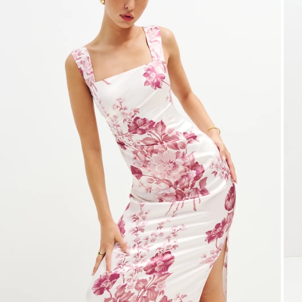 Reformation Pink Floral Maxi Dress